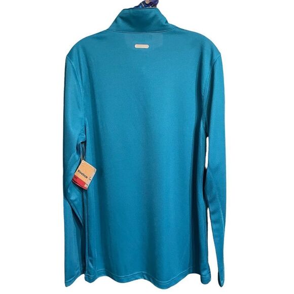 REEBOK Track Jacket 1/4 Zip Long Sleeve Pullover Mock Neck Blue Mens M - Picture 5 of 8
